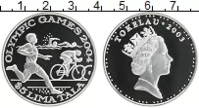 Монета 5 тала Токелау 2003 года Серебро Елизавета II