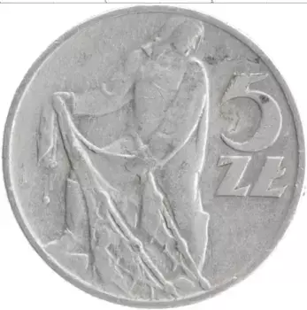 Монета 5 злотых Польши 1959 года Алюминий