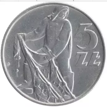 Монета 5 злотых Польши 1973 года Алюминий