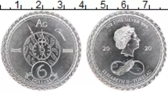 Монета 6 долларов Токелау 2020 года Серебро Хронометр