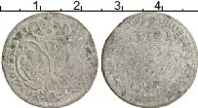 Монета 6 грошей Польши 1659 года Серебро Ян II Казимир