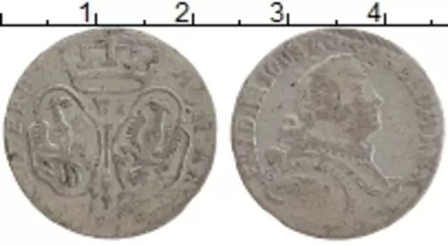 Монета 6 грошей Пруссии Серебро Фридрих II Великий