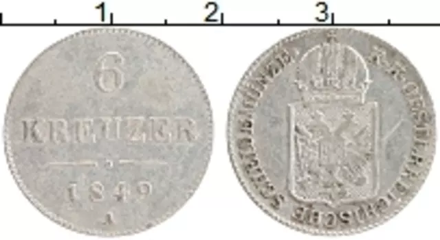 Монета 6 крейцеров Австрии 1949 года Серебро Герб А