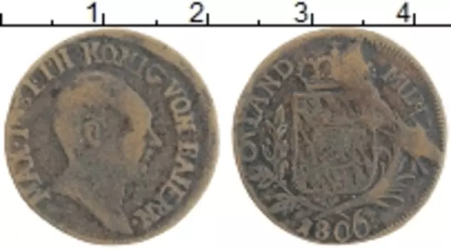 Монета 6 крейцеров Баварии 1806 года Серебро Максимилиан IV Иосиф