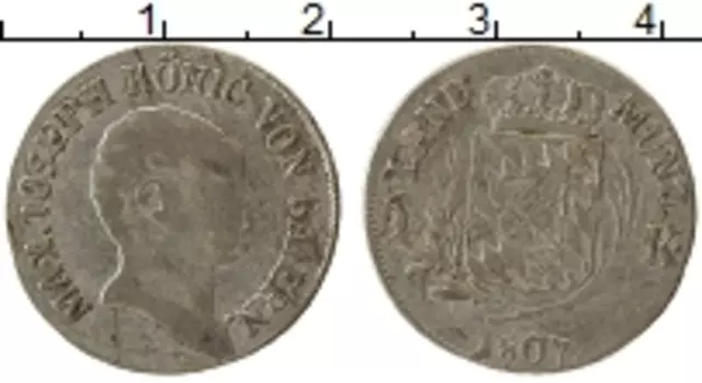 Монета 6 крейцеров Баварии 1807 года Серебро Максимилиан Иосиф II