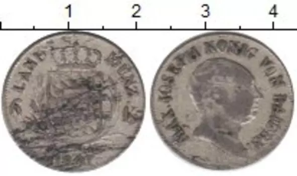Монета 6 крейцеров Баварии 1807 года Серебро Максимилиан IV Иосиф