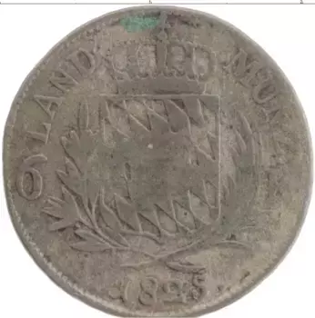 Монета 6 крейцеров Баварии 1825 года Серебро Максимилиан Иосиф