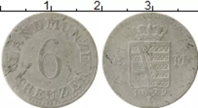 Монета 6 крейцеров Саксен-Майнингена 1829 года Серебро