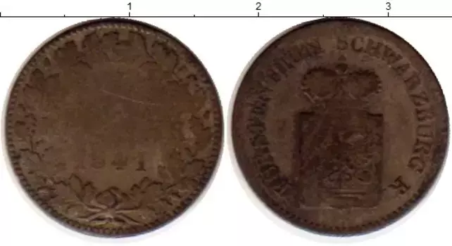 Монета 6 крейцеров Шварцбург-Рудольфштадта 1841 года Серебро