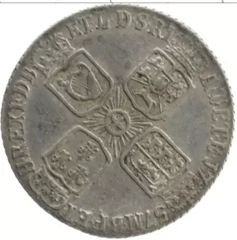Монета 6 пенсов Англии 1757 года Серебро Георг II