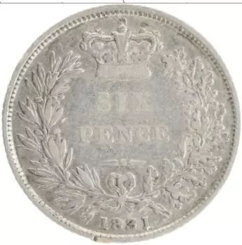 Монета 6 пенсов Англии 1831 года Серебро Вильгельм IV
