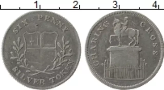 Монета 6 пенсов Англии Серебро Токен