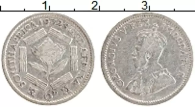 Монета 6 пенсов Южно Африканской Республики 1932 года Серебро Георг V