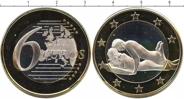 Монета 6 секс евро Германии Биметалл Сувенир