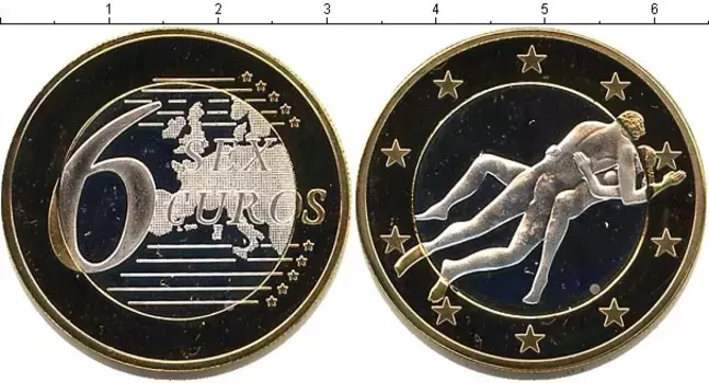 Монета 6 секс евро Германии Биметалл Сувенир
