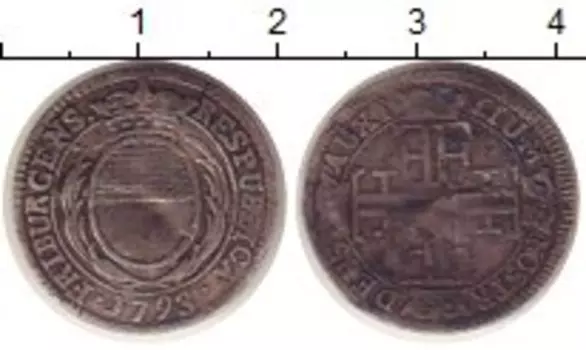 Монета 7 крейцеров Фрибурга 1793 года Серебро