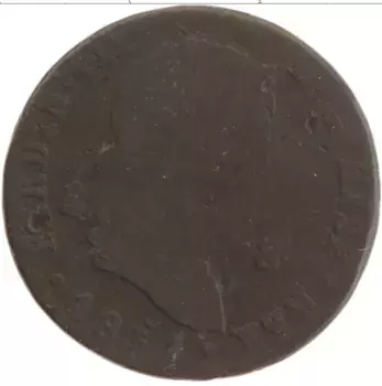 Монета 8 мараведи Испании 1831 года Медь Фердинанд VII