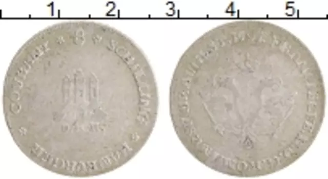 Монета 8 шиллингов Гамбурга 1797 года Серебро