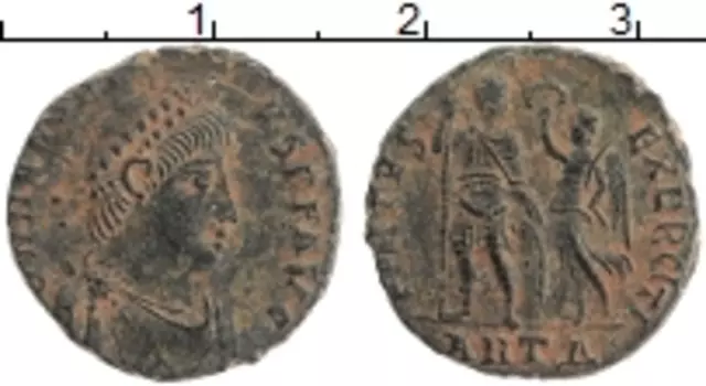 Монета АЕ4 Древнего Рима Медь Констанций II 337-361 гг