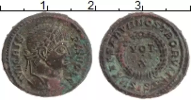 Монета АЕ4 Древнего Рима Медь Крисп 317-326 гг