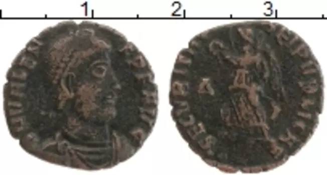 Монета AE 4 Древнего Рима Медь Валенс