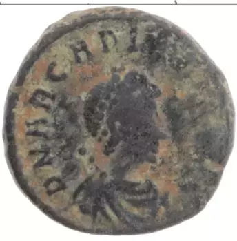 Монета АЕ Древнего Рима Медь Феодосий I 379-395 гг