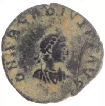 Монета АЕ Древнего Рима Медь Феодосий I 379-395 гг