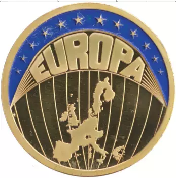 Монета экю Европы 1999 года Латунь Европа на быке