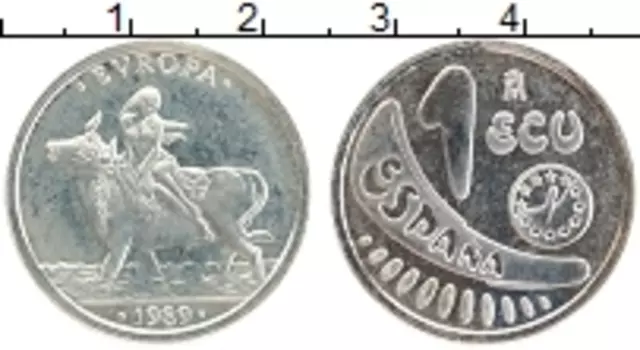 Монета экю Испании 1989 года Серебро Европа