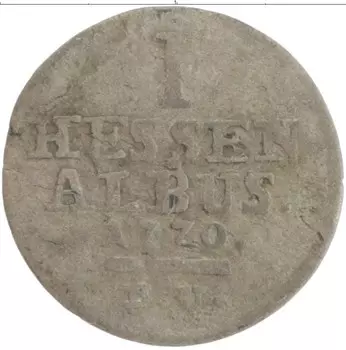 Монета альбус Гессена 1770 года Серебро Фридрих