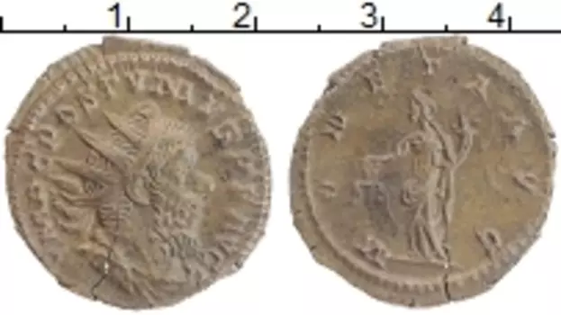 Монета антониан Древнего Рима Серебро Постум 260-268 гг