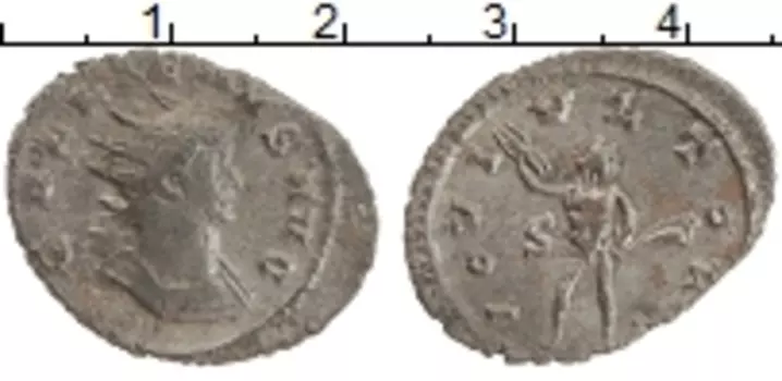 Монета антониниан Древнего Рима Биллон Галлиен 253-268 гг