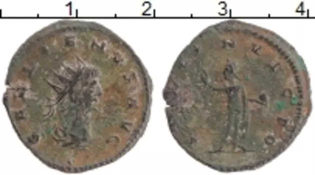 Монета антониниан Древнего Рима Биллон Галлиен 253-268 гг