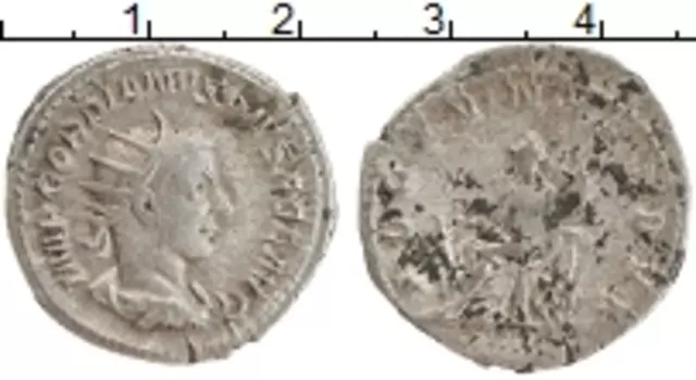 Монета антониниан Древнего Рима Биллон Гордиан III 238- 244 гг