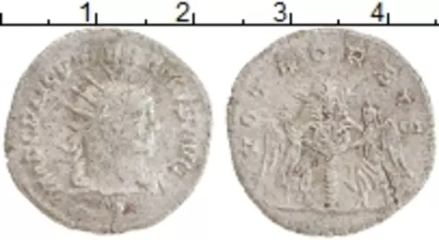 Монета антониниан Древнего Рима Биллон Валериан I Старший 253-260 гг