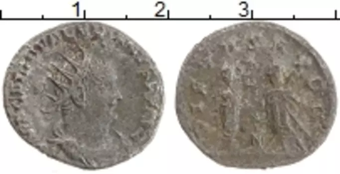 Монета антониниан Древнего Рима Биллон Валериан I Старший 253-260 гг