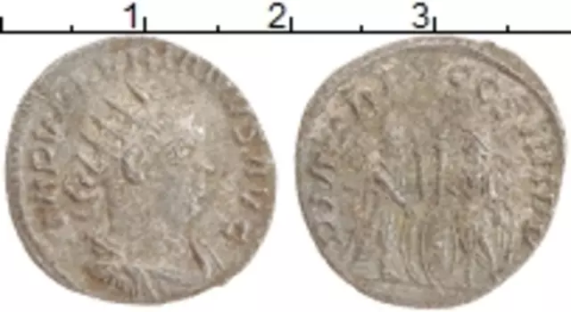 Монета антониниан Древнего Рима Биллон Валериан I Старший 253-260 гг