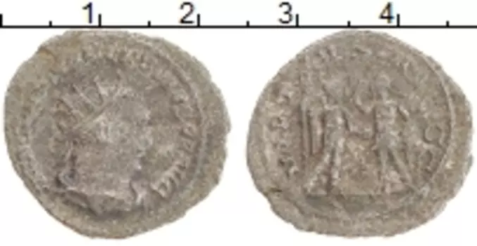 Монета антониниан Древнего Рима Биллон Валериан I Старший 253-260 гг