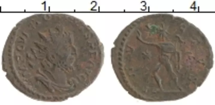 Монета антониниан Древнего Рима Медь Викторин 269-271 гг