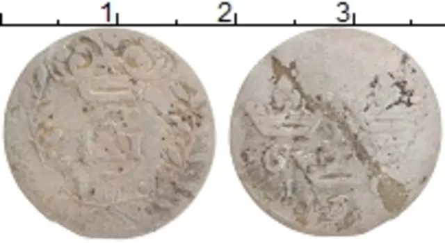 Монета эре Швеции 1617 года Серебро Карл XI