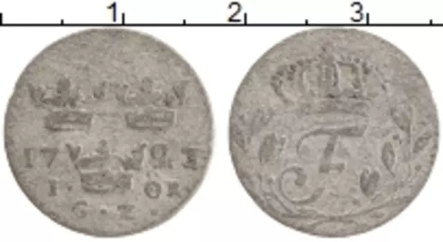 Монета эре Швеции 1723 года Серебро Фредрик I