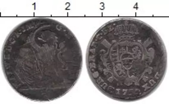 Монета эскалин Нидерланд 1752 года Серебро Мария Тереза