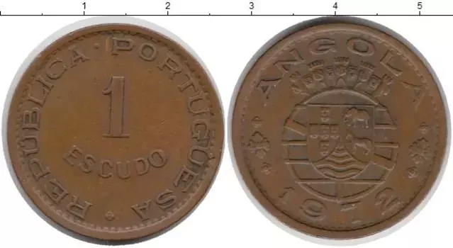 Монета эскудо Анголы 1972 года Медь