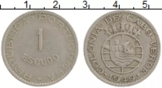 Монета эскудо Кабо-Верде 1949 года Медно-никель Португальская колония
