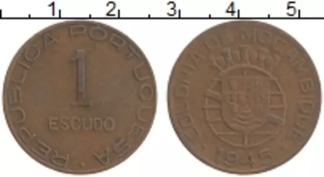 Монета эскудо Мозамбика 1945 года Бронза