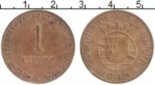 Монета эскудо Мозамбика 1945 года Бронза
