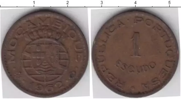 Монета эскудо Мозамбика 1962 года Медь