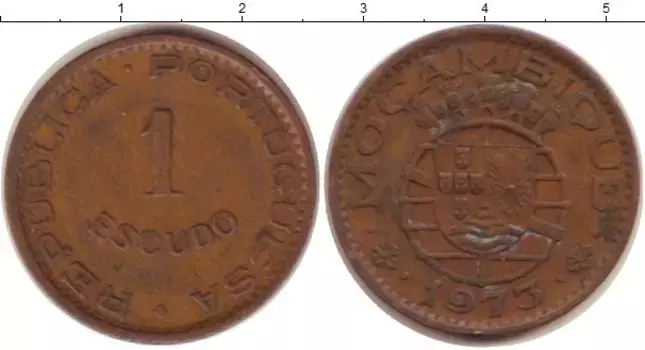 Монета эскудо Мозамбика 1973 года Медь Колония Португалии