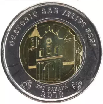 Монета бальбоа Панамы 2019 года Биметалл Костел Сан Филиппе