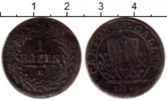 Монета батзен Сант-Галлена 1814 года
